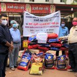 कुर्मी (वर्मा) सहयोगी हात बाँकेद्वारा अन्जनी माता रसोई घरलाई खाद्यान्न प्रदान