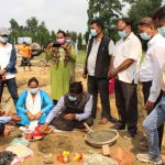 ६ कोठासहितको दुइ तले पक्की तथा बालमैत्री शौचालय भवनको शिलन्यास
