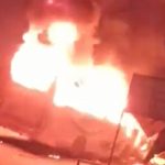 सुर्खेतबाट काठमाडौं जाँदै गरेकाे बसमा आगलागी