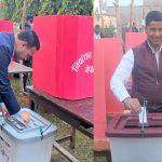 मन्त्री अथक र पूर्वमन्त्री राईले गरे मतदान, नपछुताउनेगरी मतदान गर्न अपिल