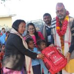 नरैनापुरको आदर्शका ५४० जना विद्यार्थीलाई शैक्षिक सामाग्री वितरण