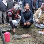 नरैनापुरको महतिनियामा आठ कोठे बिद्यालय भवनको शिलान्यास