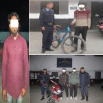 चोरी भएका मोटरसाईकल र साईकलसहित नेपालगञ्जबाट चार जना पक्राउ