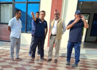 मन्त्री यादवद्वारा नेपालगन्ज रंगशालाकाे निरीक्षण